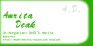 amrita deak business card